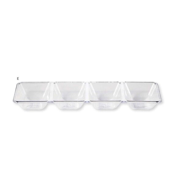 NWT Set of 2 Creative Converting 4 compartment Serving Trays Clear Tray Storage - Picture 5 of 6